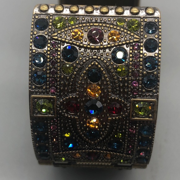 Heidi Daus Vintage/new cuff Swarovski crystals bracelet watch in original box - Picture 13 of 15